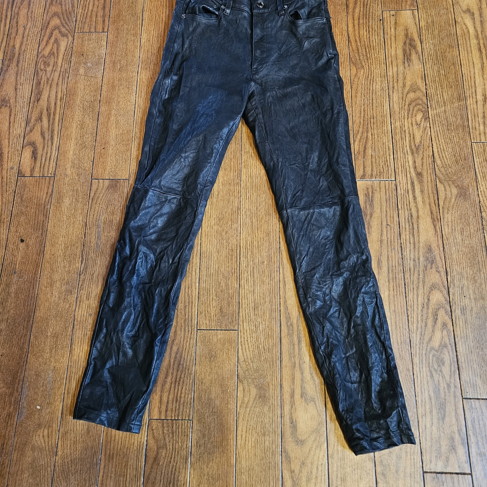 Ralph Lauren Black Skinny Jeans for Women Lamb Leather